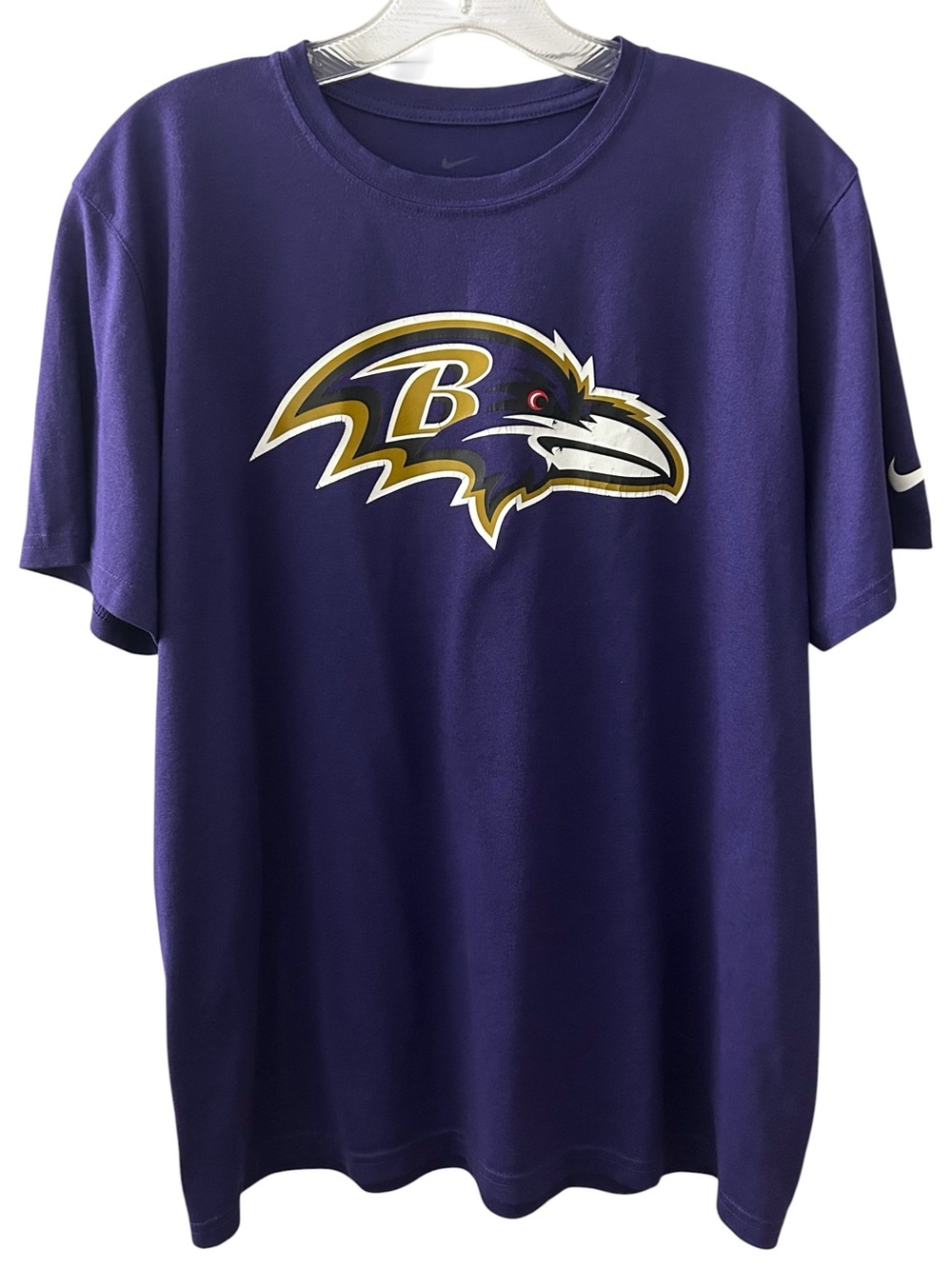 Nike Baltimore Ravens T Shirt Mens Large Purple Dri-FIT NFL Football Logo Tee